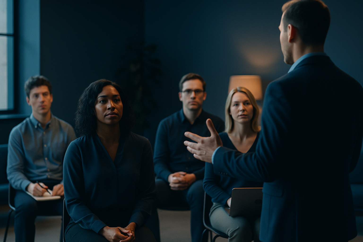 Employees attending a cross-training session.