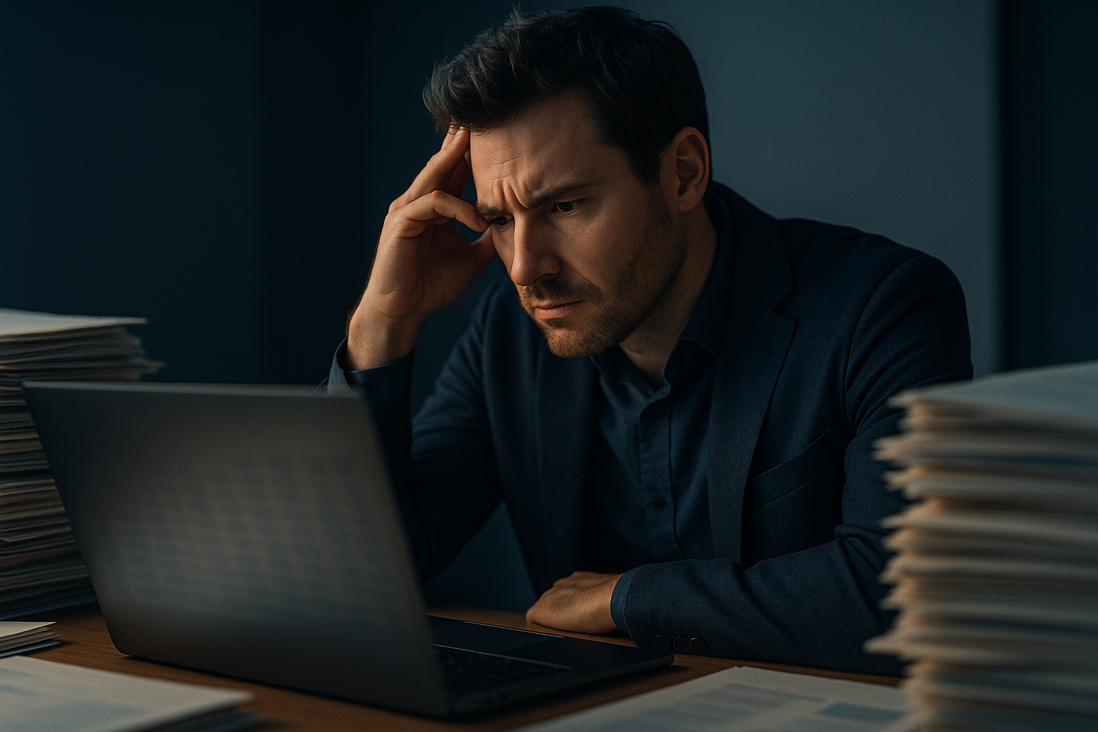 Business owner frustrated with cluttered spreadsheet.