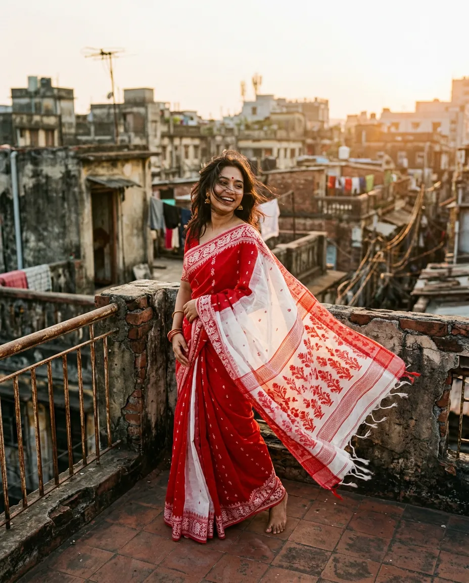 Saree collection fashion shot made with Nabik.ai Studio